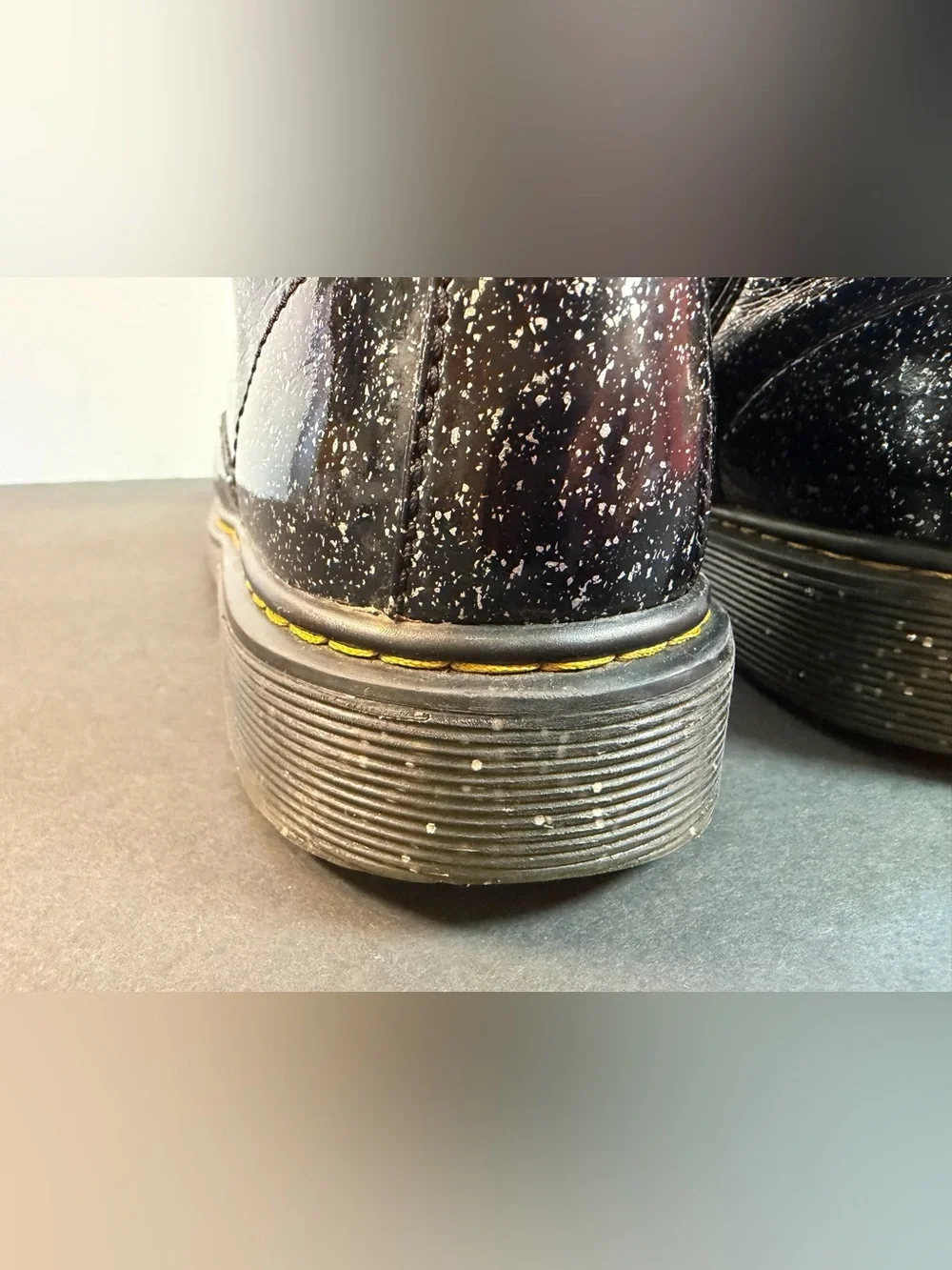 Dr Martens AirWair 1460 J Cosmic Glitter Black Youth Size 6 Lace Up And Zipper